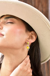 Handmade Honey Dahlia Turquoise Sterling Silver Studs Earring