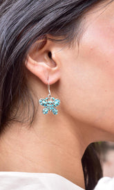 Handmade Turquoise & Sterling Silver Butterfly Earrings