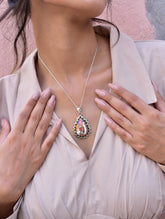 Handmade Spiny Oyster Turquoise & Sterling Silver Pendant Necklace with 18 Inch Adjustable Chain