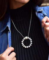 Handmade Sterling Silver Opal Necklace: Mother of Pearl Pendant