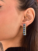 Pink Dahlia Sterling Silver Bar Earrings: Handmade Turquoise Boho Jewelry