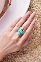 Handmade Aurora Opal 925 Sterling Silver Ring