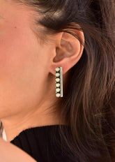 Opal Bar Earrings in Sterling Silver: Handmade Boho Jewelry