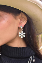 Handmade Glow Stone & Sterling Silver Post Dangle Drop Earrings for Women