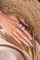 Handmade Mother of Pearl & Sterling Silver Adjustable Crawler Ring, Statement Ring for Women