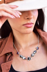 Handmade Zebra Jasper & Pink Dahlia Turquoise 925 Sterling Silver Necklace