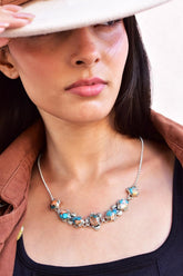 Handmade Spiny Oyster Turquoise & Sterling Silver Necklace with 18 inch Adjustable Chain