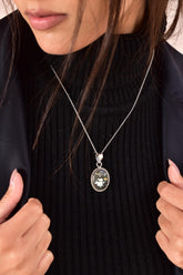 Handmade Mantis Variscite Turquoise & Sterling Silver Pendant with 16 inch Adjustable Chain
