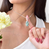 Handmade Mantis Variscite Turquoise & Sterling Silver Pendant with 16 inch Adjustable Chain