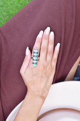 Handmade Mojave Turquoise & Sterling Silver Adjustable Ring