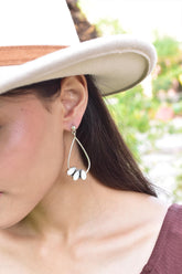 Handmade Mother of Pearl & Sterling Silver Post Stud Earrings for Women