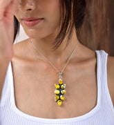Handmade Honey Dahlia Turquoise & Sterling Silver Pendant with 16 inch Adjustable Chain