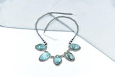 Handmade Hubei Turquoise & Sterling Silver Lariat Necklace with 20 inch Adjustable Chain