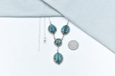Handmade Hubei Turquoise & Sterling Silver Lariat Necklace with 18 inch Adjustable Chain