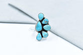 Handmade White Water Turquoise Sterling Silver Adjustable Ring