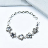 White Buffalo & Sterling Silver Adjustable Bracelet Size 7.5 Inch