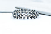 Handmade 5MM Sterling Silver Pearls Beaded Stretch Bracelet