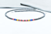 Handmade Balloon Opal & Sterling Silver Pearl 4mm Beaded Necklace 16'' Long