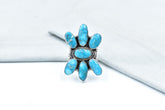 Handmade White Water Turquoise Sterling Silver Adjustable Ring