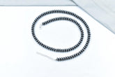 Handmade 8MM Sterling Silver Saucer Beaded Pearl Necklace 24'' Long