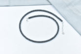Handmade 6MM Sterling Silver Pearl Beaded Necklace 18'' Long