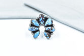 Handmade Golden Hill Turquoise & Sterling Silver Ring Adjustable Ring