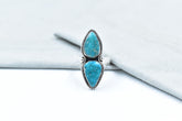 Handmade White Water Turquoise Sterling Silver Adjustable Ring