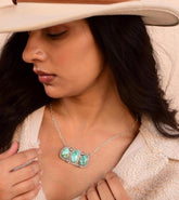 Handmade Lone Mountain Turquoise & Sterling Silver Necklace with 20 inch Adjustable Chain