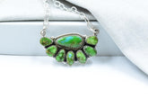 Handmade Sonoran Gold Turquoise & Sterling Silver Necklace with 18 inch Adjustable Chain