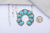Handmade Tonopah Turquoise & Sterling Silver Necklace with 18 inch Adjustable Chain