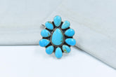 Handmade Kingman Turquoise & Sterling Silver Adjustable Ring