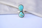 Handmade Number 8 Turquoise & Sterling Silver Adjustable Ring
