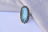 Handmade Blue Moon Turquoise & Sterling Silver Adjustable Ring