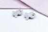 Handmade Cotton Candy Dahlia 925 Sterling Silver Studs