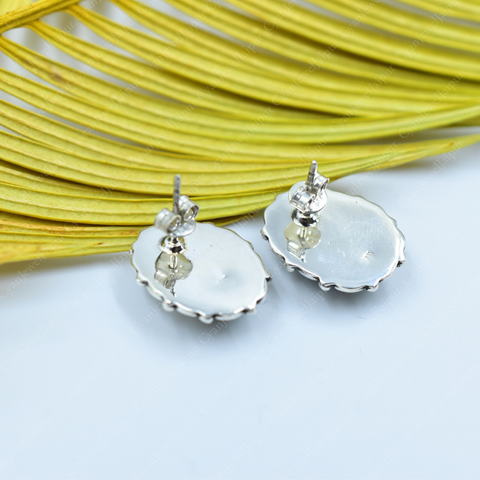 Handmade Ice Blue Dahlia Studs in 925 Sterling Silver