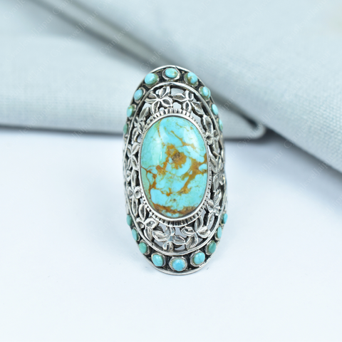 Handmade Turquoise Ring in 925 Sterling Silver