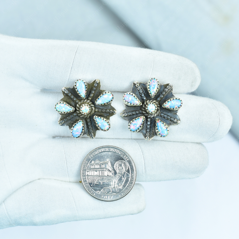 Handmade Aurora Opal 925 Sterling Silver Earring