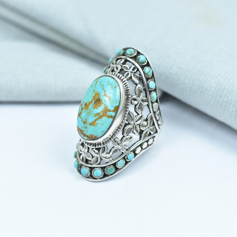 Handmade Turquoise Ring in 925 Sterling Silver
