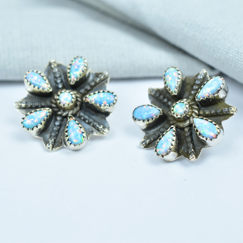 Handmade Aurora Opal 925 Sterling Silver Earring
