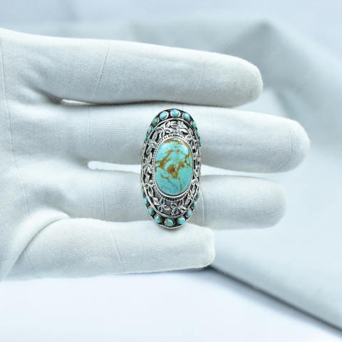 Handmade Turquoise Ring in 925 Sterling Silver