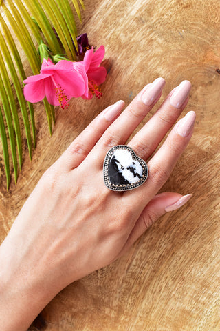 Handmade Zebra Jasper 925 Sterling Silver Ring