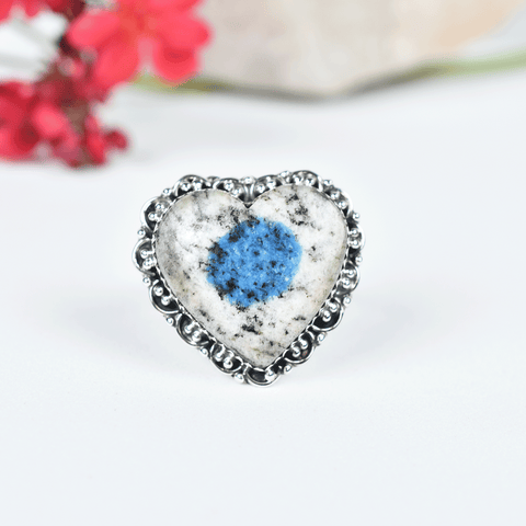K2 Jasper Sterling Silver Heart Ring | Silver Rings for Women