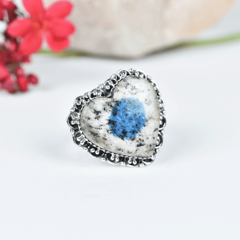 K2 Jasper Sterling Silver Heart Ring | Silver Rings for Women