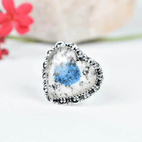 K2 Jasper Sterling Silver Heart Ring | Silver Rings for Women