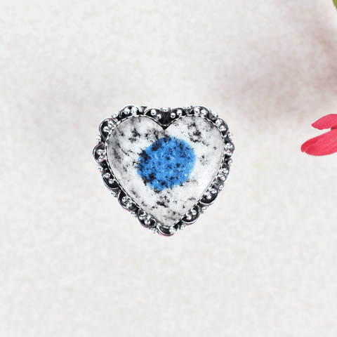 K2 Jasper Sterling Silver Heart Ring | Silver Rings for Women