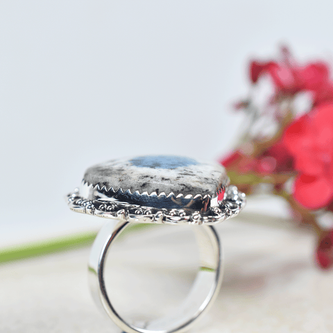 K2 Jasper Sterling Silver Heart Ring | Silver Rings for Women