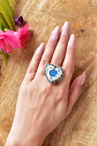 K2 Jasper Sterling Silver Heart Ring | Silver Rings for Women