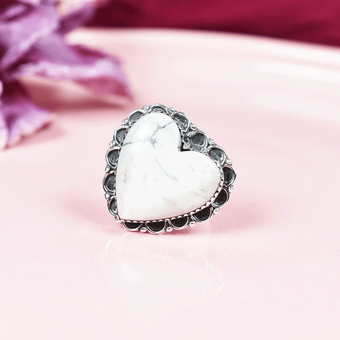 White Howlite 925 Sterling Silver Ring
