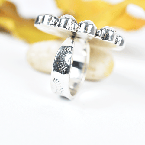 Turquoise and Pearl 925 Sterling Silver Ring