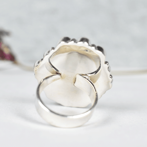 Turquoise and Pink Opal Ring in 925 Sterling Silver
